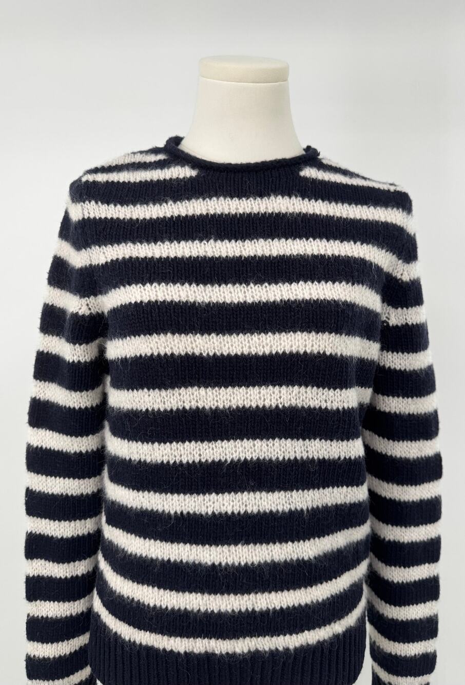 Alex Mill Rollneck Wool & Mohair Navy Striped Sweater Crewneck Knit Pullover S